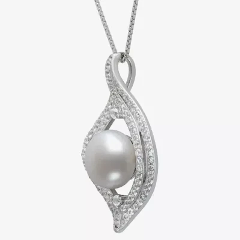 Womens Cultured Freshwater Pearl Sterling Silver 18 Inch Pendant Necklace
