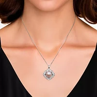Womens Pink Cultured Freshwater Pearl Sterling Silver Round 18 Inch Pendant Necklace