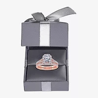 G / Vs2-Si1) Womens 1 CT. T.W. Lab Grown White Diamond 10K Rose Gold Side Stone Halo Bridal Set