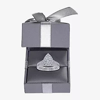 (G / Vs2-Si1) Womens 1 CT. T.W. Lab Grown White Diamond 10K Gold Pear Side Stone Halo Bridal Set