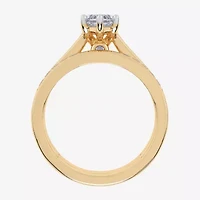 (G / Vs2-Si1) Womens 1 1/2 CT. T.W. Lab Grown White Diamond 10K Gold Marquise Side Stone Bridal Set