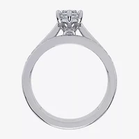 G / Vs2-Si1) Womens 1 1/2 CT. T.W. Lab Grown White Diamond 10K Gold Marquise Side Stone Bridal Set