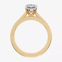 (G / Vs2-Si1) Womens 1 1/2 CT. T.W. Lab Grown White Diamond 10K Gold Round Side Stone Bridal Set