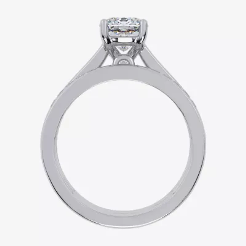G / Vs2-Si1) Womens 1 1/2 CT. T.W. Lab Grown White Diamond 10K Gold Round Side Stone Bridal Set