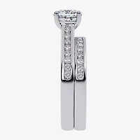 G / Vs2-Si1) Womens 1 1/2 CT. T.W. Lab Grown White Diamond 10K Gold Round Side Stone Bridal Set