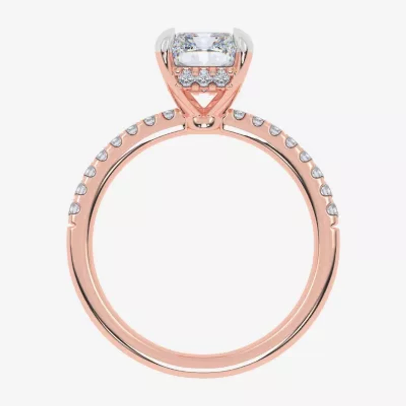 (G-H / Si1-Si2) Womens 2 1/4 CT. T.W. Lab Grown White Diamond 14K Gold Side Stone Engagement Ring