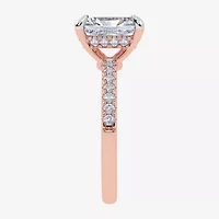 (G-H / Si1-Si2) Womens 2 1/4 CT. T.W. Lab Grown White Diamond 14K Rose Gold Side Stone Engagement Ring