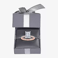 (G-H / Si1-Si2) Womens 2 1/4 CT. T.W. Lab Grown White Diamond 14K Rose Gold Side Stone Engagement Ring