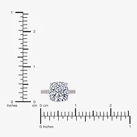 Womens 5 1/2 CT. T.W. White Diamond 14K Rose Gold Cushion Side Stone Engagement Ring