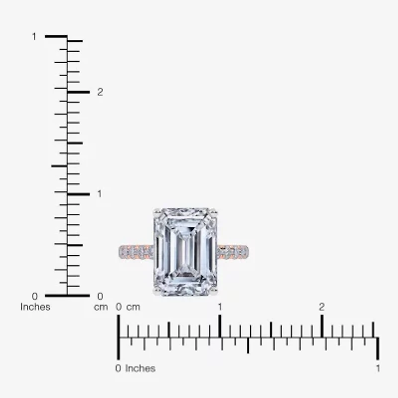 Womens 5 1/2 CT. T.W. Lab Grown White Diamond 14K Rose Gold Side Stone Engagement Ring