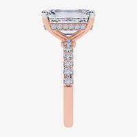 Womens 5 1/2 CT. T.W. Lab Grown White Diamond 14K Rose Gold Side Stone Engagement Ring