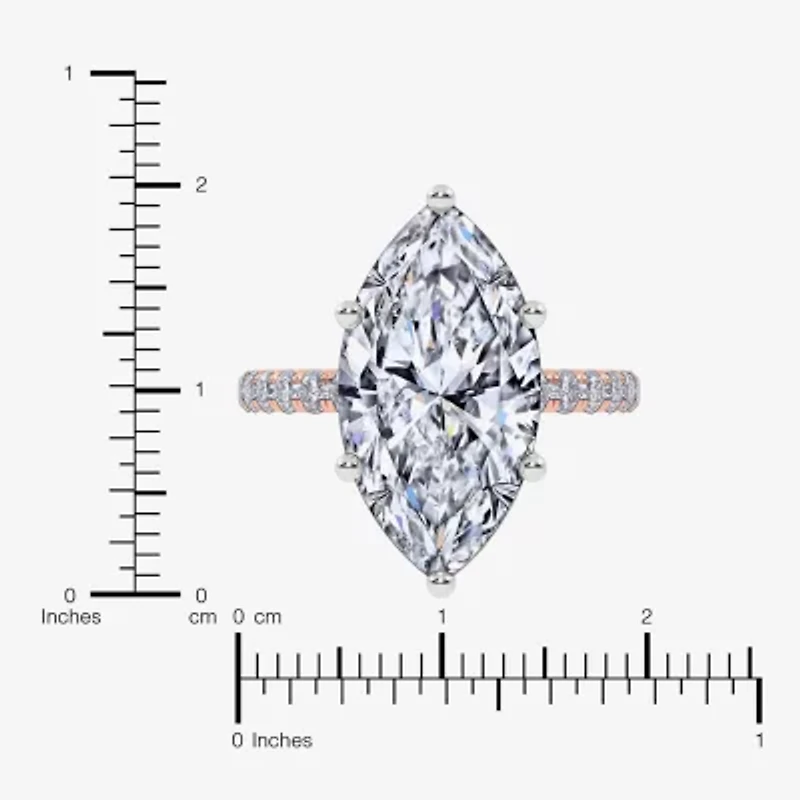 Womens 5 1/2 CT. T.W. Lab Grown White Diamond 14K Gold Marquise Side Stone Engagement Ring