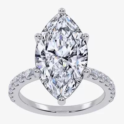 Womens 5 1/2 CT. T.W. Lab Grown White Diamond 14K Gold Marquise Side Stone Engagement Ring