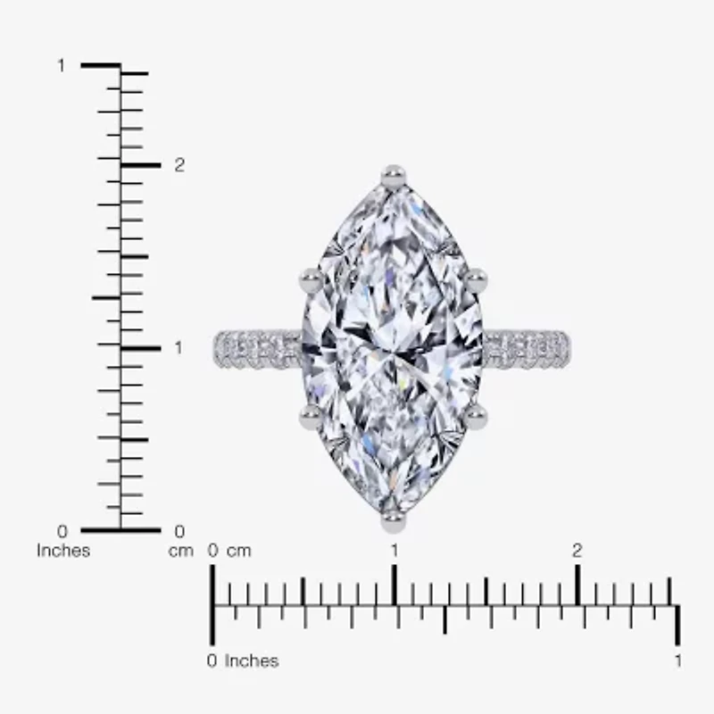 Womens 5 1/2 CT. T.W. Lab Grown White Diamond 14K Gold Marquise Side Stone Engagement Ring