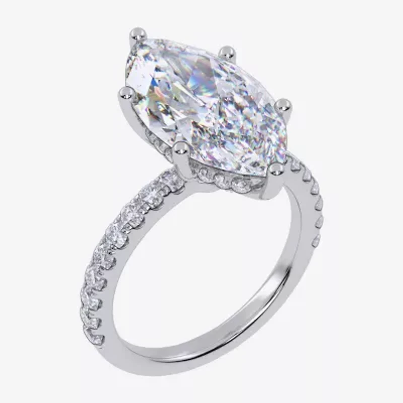 Womens 5 1/2 CT. T.W. Lab Grown White Diamond 14K Gold Marquise Side Stone Engagement Ring