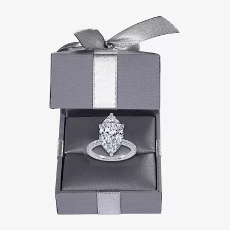 Womens 5 1/2 CT. T.W. Lab Grown White Diamond 14K Gold Marquise Side Stone Engagement Ring