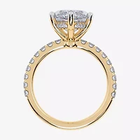 Womens 5 1/2 CT. T.W. Lab Grown White Diamond 14K Gold Marquise Side Stone Engagement Ring