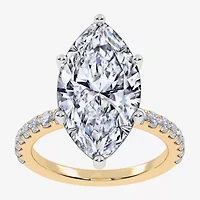 Womens 5 1/2 CT. T.W. Lab Grown White Diamond 14K Gold Marquise Side Stone Engagement Ring