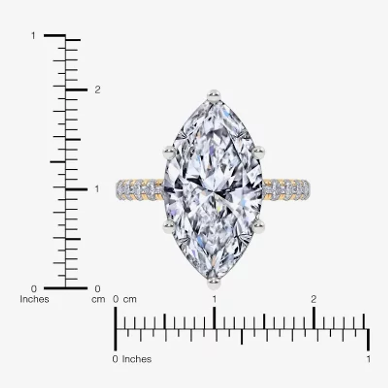 Womens 5 1/2 CT. T.W. Lab Grown White Diamond 14K Gold Marquise Side Stone Engagement Ring