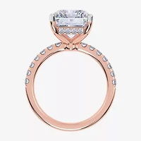 Womens 5 1/2 CT. T.W. White Diamond 14K Rose Gold Square Side Stone Engagement Ring