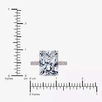 Womens 5 1/2 CT. T.W. White Diamond 14K Rose Gold Square Side Stone Engagement Ring