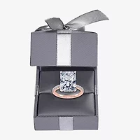 Womens 5 1/2 CT. T.W. White Diamond 14K Rose Gold Square Side Stone Engagement Ring