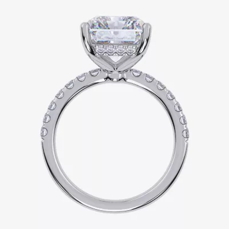 Womens 5 1/2 CT. T.W. Lab Created White Diamond 14K Gold Square Side Stone Engagement Ring