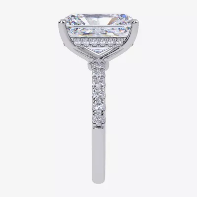 Womens 5 1/2 CT. T.W. Lab Created White Diamond 14K Gold Square Side Stone Engagement Ring