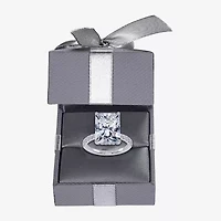 Womens 5 1/2 CT. T.W. Lab Created White Diamond 14K Gold Square Side Stone Engagement Ring