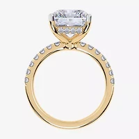 Womens 5 1/2 CT. T.W. Lab Grown White Diamond 14K Gold Square Side Stone Engagement Ring