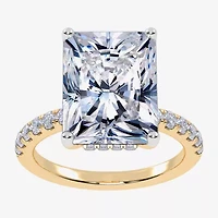 Womens 5 1/2 CT. T.W. Lab Grown White Diamond 14K Gold Square Side Stone Engagement Ring