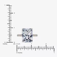 Womens 5 1/2 CT. T.W. Lab Grown White Diamond 14K Gold Square Side Stone Engagement Ring