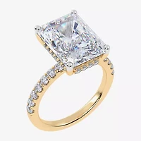 Womens 5 1/2 CT. T.W. Lab Grown White Diamond 14K Gold Square Side Stone Engagement Ring