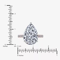 Womens 5 1/2 CT. T.W. Lab Grown White Diamond 14K Gold Pear Side Stone Engagement Ring