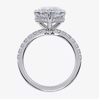 Womens 5 1/2 CT. T.W. Lab Grown White Diamond 14K Gold Pear Side Stone Engagement Ring