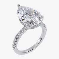 Womens 5 1/2 CT. T.W. Lab Grown White Diamond 14K Gold Pear Side Stone Engagement Ring