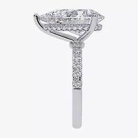 Womens 5 1/2 CT. T.W. Lab Grown White Diamond 14K Gold Pear Side Stone Engagement Ring