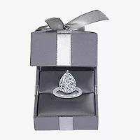 Womens 5 1/2 CT. T.W. Lab Grown White Diamond 14K Gold Pear Side Stone Engagement Ring