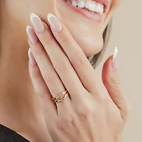 Womens 1/6 CT. T.W. White Diamond 10K Gold Wedding Ring Guard