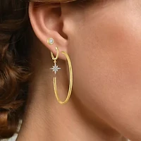 Diamond Addiction North Star (G-H / Si2-I1) Womens 1/7 CT. T.W. Lab Grown White Diamond 14K Gold Over Silver Sterling Silver Star Earring Set