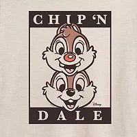 Disney Chip N Dale Tee Womens Crew Neck Short Sleeve Oversized Juniors Graphic T-Shirt