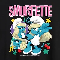 Smurfette Tee Womens Crew Neck Short Sleeve Oversized Smurfs Juniors Graphic T-Shirt