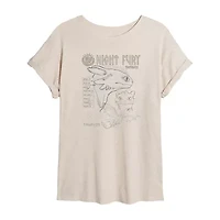 How To Train Your Dragon Sketch Tee Womens Crew Neck Short Sleeve Oversized Juniors Graphic T-Shirt