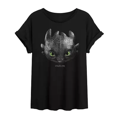 How To Train Your Dragon Toothless Tee Womens Crew Neck Short Sleeve Oversized Juniors Graphic T-Shirt