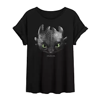 How To Train Your Dragon Toothless Tee Womens Crew Neck Short Sleeve Oversized Juniors Graphic T-Shirt