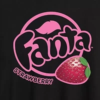 Strawberry Fanta Tee Womens Crew Neck Short Sleeve Oversized Juniors Graphic T-Shirt