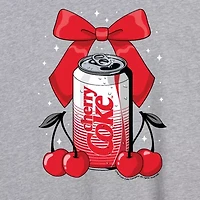 Bow Cherry Coke Tee Womens Crew Neck Short Sleeve Oversized Juniors Graphic T-Shirt