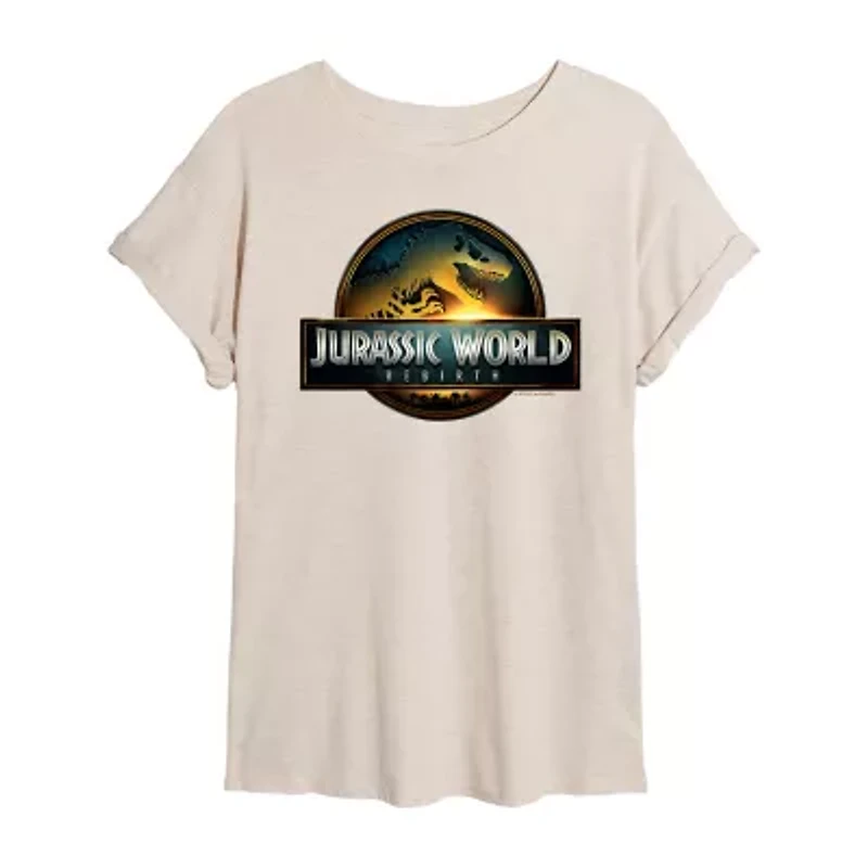 Jurassic World Logo Tee Womens Crew Neck Short Sleeve Oversized Juniors Graphic T-Shirt