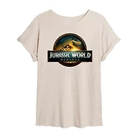 Jurassic World Logo Tee Womens Crew Neck Short Sleeve Oversized Juniors Graphic T-Shirt
