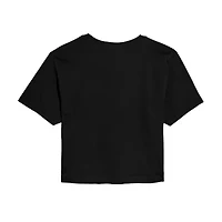 Coca-Cola Heart Cropped Tee Womens Crew Neck Short Sleeve Regular Fit Juniors Graphic T-Shirt